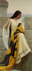 Costurando o padrão, 1911 de Edmund Blair Leighton